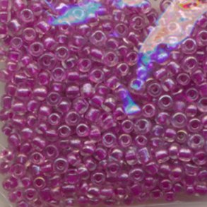 Glasperler, Rocailles 2,5mm, ca. 20g, cyclame farvet