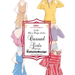 Felicita Toppers, "Casual girls", 18 ark, 6 designs, 9x9cm