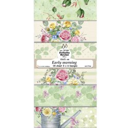 Papirblok i slimcard strrelse 10x21cm, 6 design, 18 ark, "Early morning"