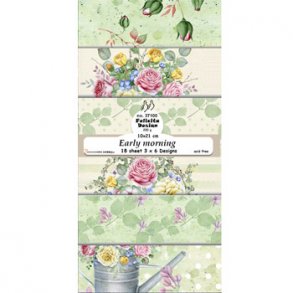 Papirblok i slimcard strrelse 10x21cm, 6 design, 18 ark, 