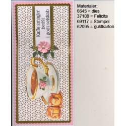 Papirblok i slimcard strrelse 10x21cm, 6 design, 18 ark, "Let's have a Coffee break"