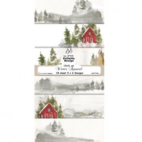 Papirblok i slimcard strrelse 10x21cm, 6 design, 18 ark, 