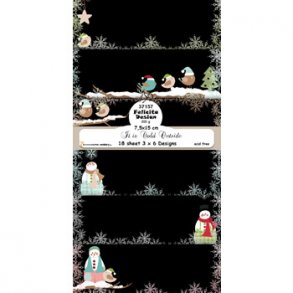 Papirblok i mini-slimcard strrelse 7,5x15cm, 6 design, 18 ark, 