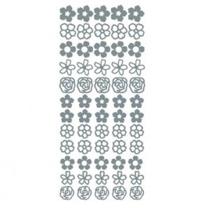 Stickers - Pynt, forskellige blomsterhoveder i flere strrelser, slv