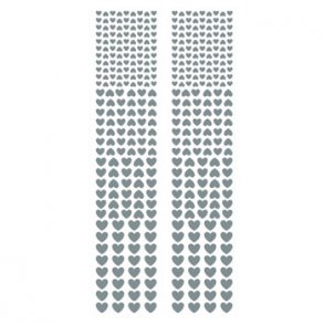 Stickers - Pynt, sm� hjerter i 4 st�rrelser, s�lv