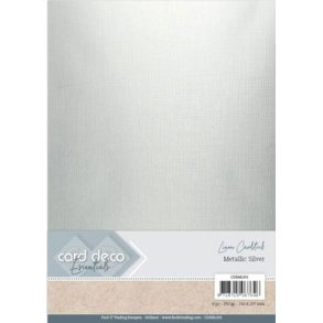Card Deco - Linen Karton A4, Metalkarton, 250g, s�lvfarvet, 6 ark
