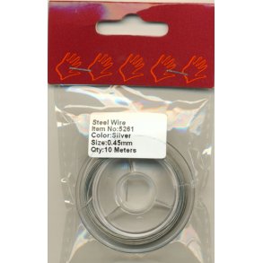 Wiretrd til smykker, slvfarvet, 0,45mmx10m
