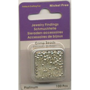 Wireklemmer, rund 2mm, slvfarvede, 100 stk.