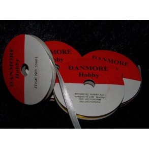 Satinbnd 10mm, 10 m pr. rulle, HVID