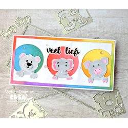 Dies/skre stencil, Slimline D fra Crealies, 3 dies