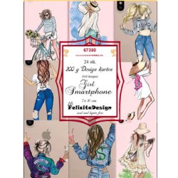 Felicita Toppers, "Girl smartphone" 24 ark, 8 designs, 7x10cm