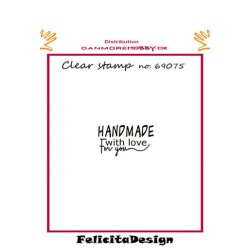 Akrylstempel, m/tekst "Handmade..."