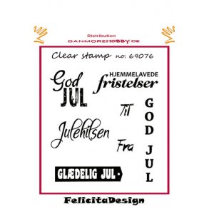 Akrylstempel, m/6 forskellige juletekster