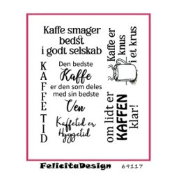 Acrylstempel, Kaffe tekster, 6 stk