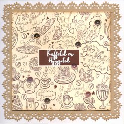 Acrylstempel, Kaffe tekster, 6 stk