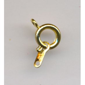 Smykkel�s / fjederl�s, guldfarvet, 4 mm, 5 stk