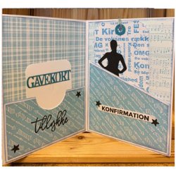 Scrappapir ca. 30x30cm, konfirmations-tekster &amp; diagonale streger, 2-sidet, 200g