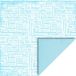 Scrappapir ca. 30x30cm, konfirmations-tekster &amp; diagonale streger, 2-sidet, 200g