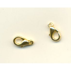 Smykkel�s, karabinhage 10mm, guldfarvet, 5 stk