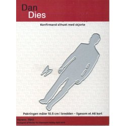 Die/skre stencil, dreng/herre i silhuet, ca. 30x100 mm, 2 dies