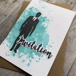 Die/skre stencil, dreng/herre i silhuet, ca. 30x100 mm, 2 dies