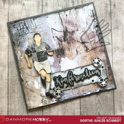 Die/skre stencil, Fodboldspiller, ca. 47x103 mm, 4 dies.