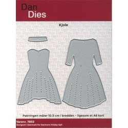 Die/skre stencil, Kjoler ca. 47x74 mm, 3 dies.