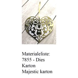 Die/skre stencil, Hjerter, kan anvendes som bordkort, ca. 80x70 mm, 5 dies.