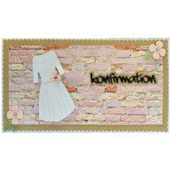 Die/skre stencil ''Konfirmation'' m/baggrund ca. 95x15mm, 4 dies