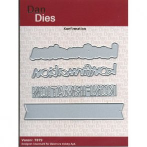 Die/sk�re stencil ''Konfirmation'' m/baggrund ca. 95x15mm, 4 dies