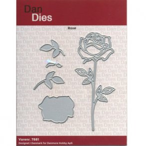 Dies/sk�re stencils, Dan-Dies' Rose, ca. 4x10 cm, 5 dies.