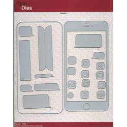 Die/skre stencil, Mobiltelefon/smart phone med tilbehr, 22 dies