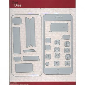 Die/sk�re stencil, Mobiltelefon/smart phone med tilbeh�r, 22 dies