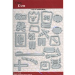 Dies/skre stencils, Garder &amp; Nddeknkker, ca. 3x8 cm, 24 dies.