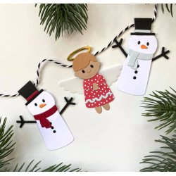 Dies/skre stencils, Dan-Dies' Engel &amp; Snemand, ca. 2,5x8 cm, 17 dies.