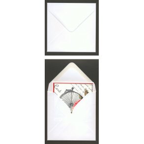 Kuverter 11,6x11,6 cm, HVID, 10 stk.