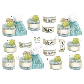 3D ark - Strikketj, garn og hue