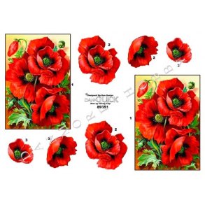 3D ark - Blomster. Rde hybenroser