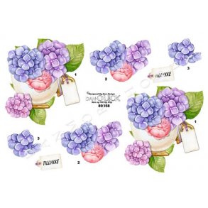 3D ark - Blomster. Hortensia i krukke