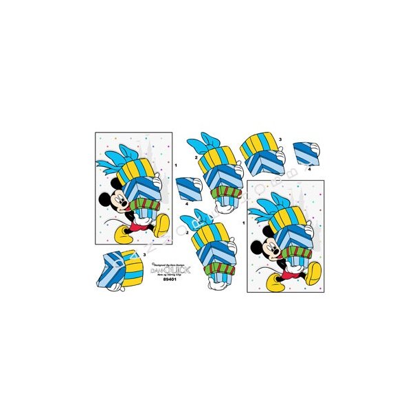 3D ark - Brnemotiv, Disney&acute;s Mickey Mouse med pakker
