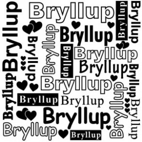 Embossing folder/pr�ge stencil, m/tekst ''Bryllup'' ca. 150x150mm
