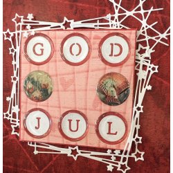 Epoxy Stickers m/en smule glitter, runde transparente 25mm, 12stk