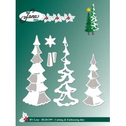 Dies/skre stencil, By Lene's Grantrer m/sne, ca. 4,5x11,5cm, BLD1299