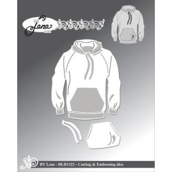 Dies/skre stencil, By Lene's, Hoodie/httetrje, ca. 6x7cm, 3 dies, BLD1322