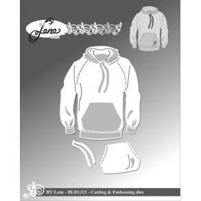 Dies/skre stencil, By Lene's, Hoodie/httetrje, ca. 6x7cm, 3 dies, BLD1322