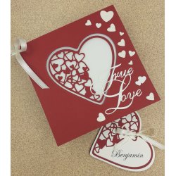 Dies/skre stencil, By Lene's hjerter, max ml ca. 9,5x9cm, 6 dies, BLD1326