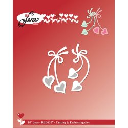 Dies/skre stencil, By Lene's hngende hjerter, ca. 3,5x5,7cm, 2 dies, BLD1327