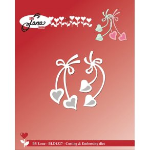 Dies/skre stencil, By Lene's hngende hjerter, ca. 3,5x5,7cm, 2 dies, BLD1327