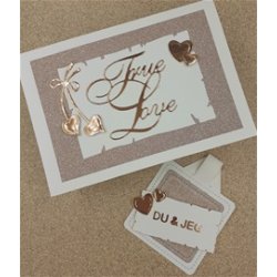 Dies/skre stencil, By Lene's "True Love", ca. 6,3x5,5cm, 3 dies, BLD1328