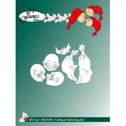 Dies/skre stencil, By Lene's 3 Nisse hoveder, BLD1398